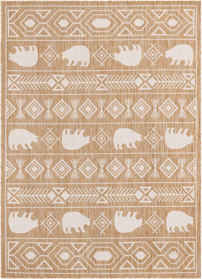 Detail image of 5' 3 x 7' Easy-Clean Southwestern Indoor / Outdoor Rug