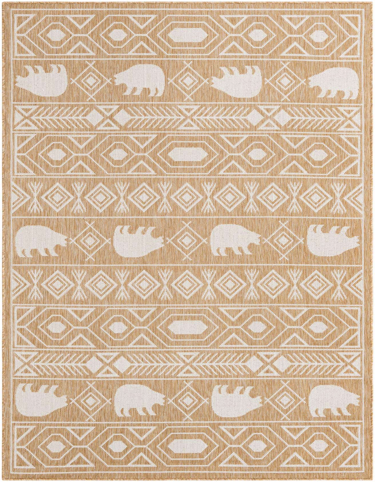 5' 3 x 8' Easy-Clean Southwestern Indoor / Outdoor Rug
