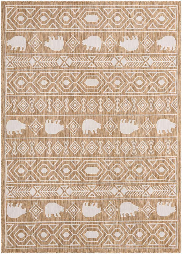 7' 10 x 10' Easy-Clean Southwestern Indoor / Outdoor Rug