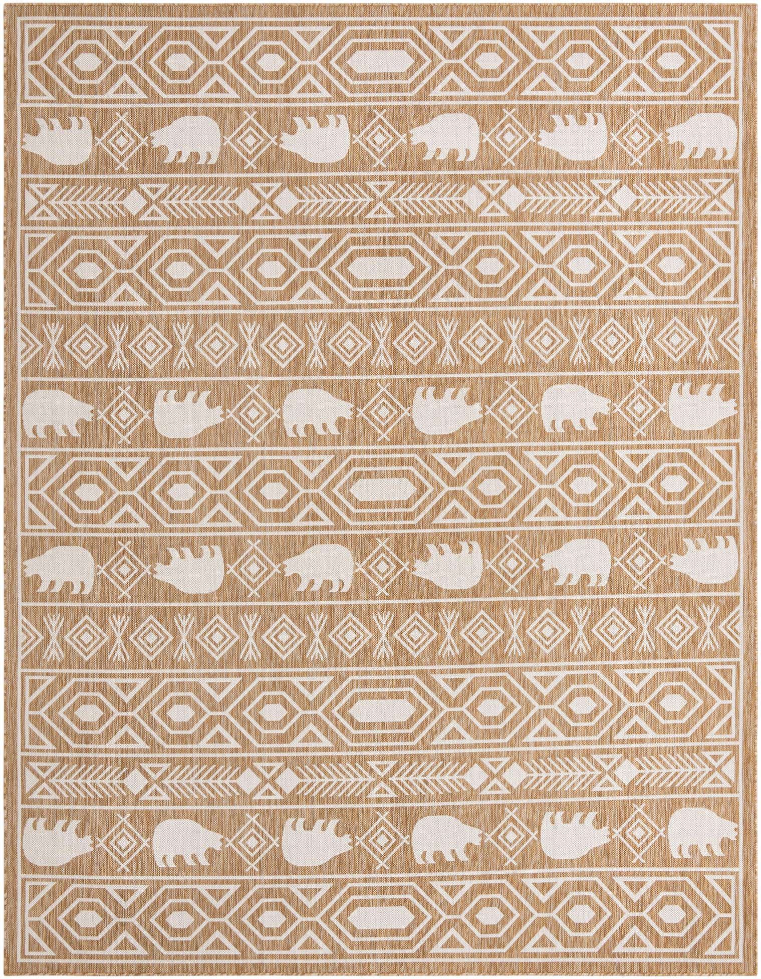 9' x 12' Easy-Clean Southwestern Indoor / Outdoor Rug