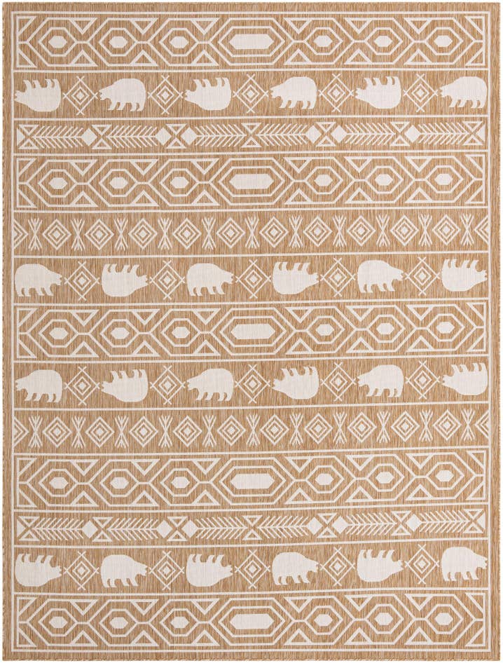 Detail image of 9' x 12' Easy-Clean Southwestern Indoor / Outdoor Rug