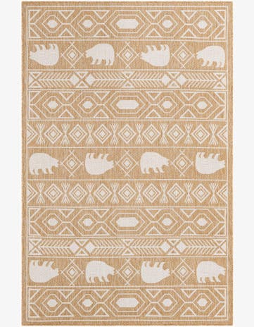 5' 3 x 8' Easy-Clean Southwestern Indoor / Outdoor Rug