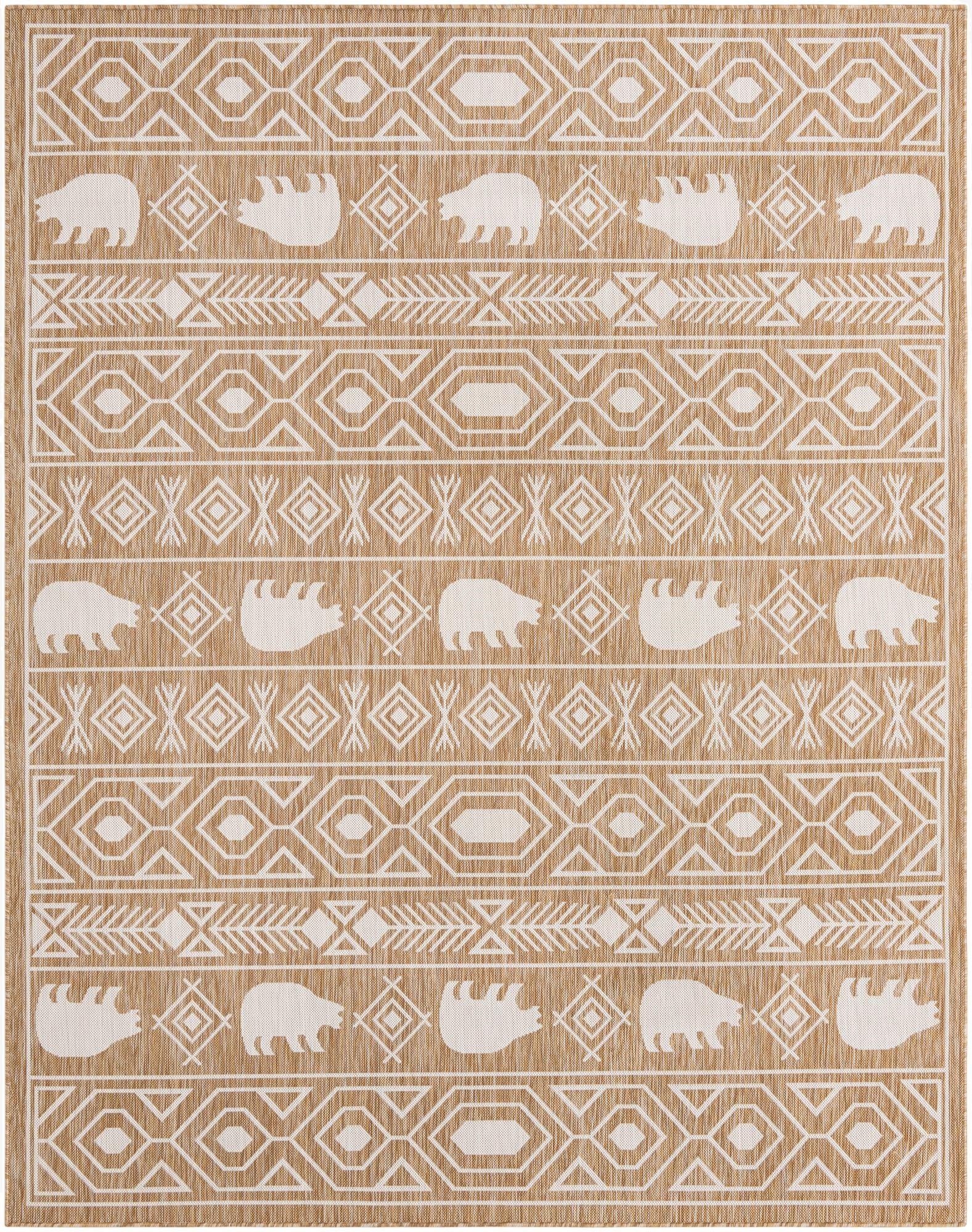 7' 10 x 10'  Washable Southwestern Indoor / Outdoor Rug