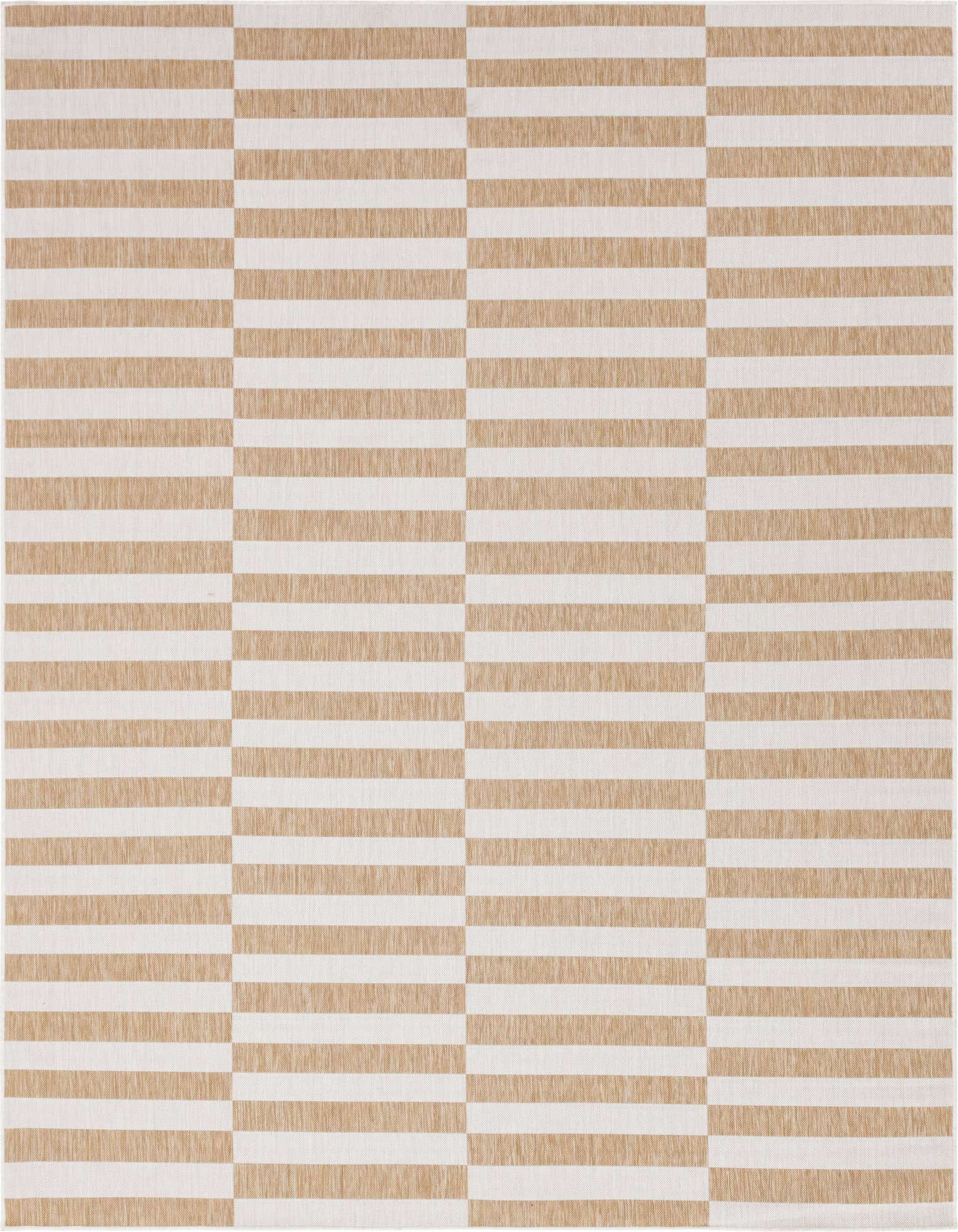 9' x 12' Easy-Clean Striped Indoor / Outdoor Rug