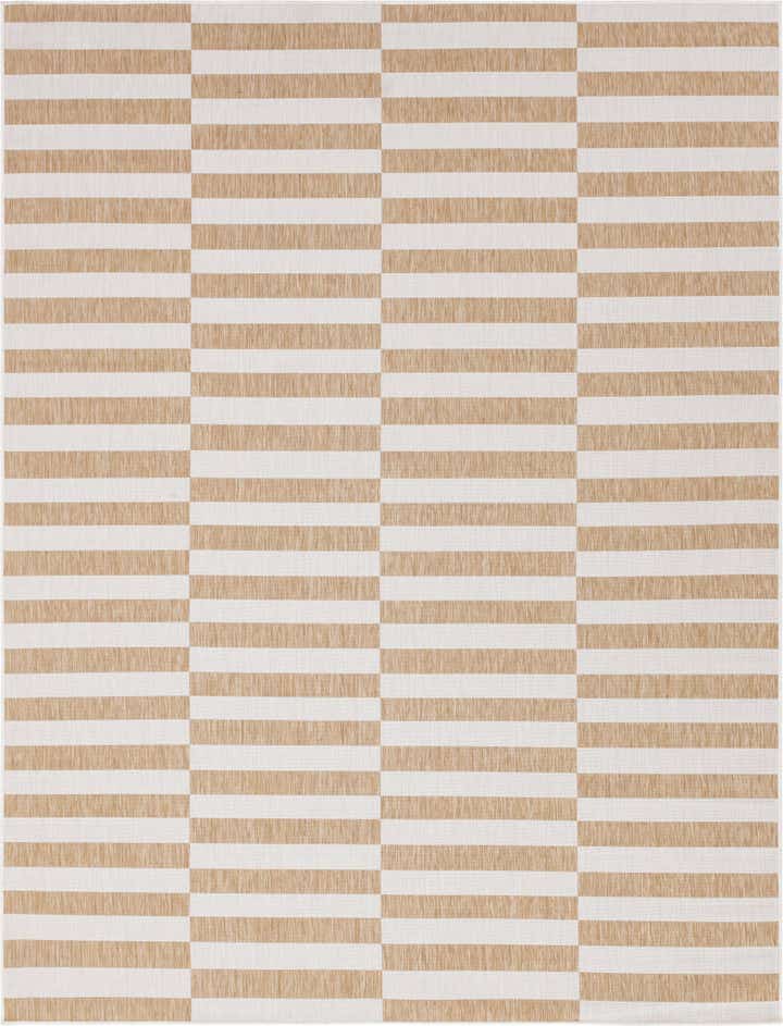 9' x 12' Easy-Clean Striped Indoor / Outdoor Rug