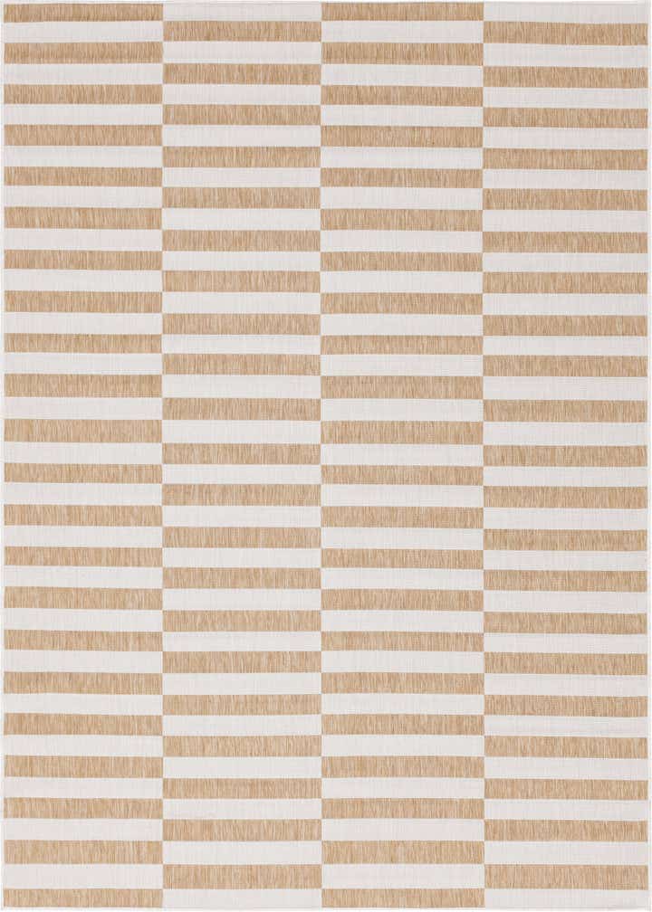 7' 10 x 11' Easy-Clean Striped Indoor / Outdoor Rug