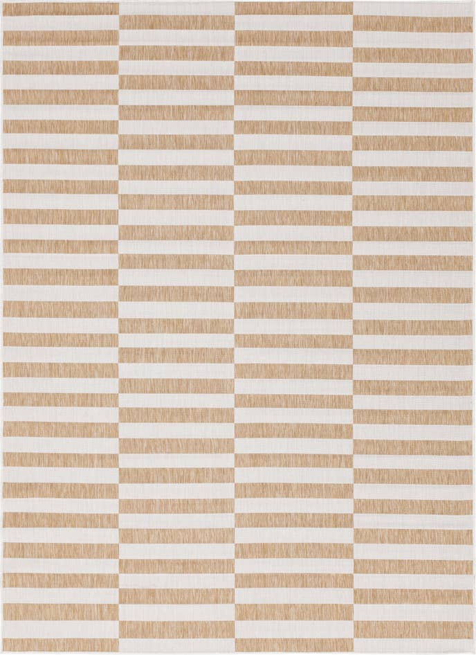 Detail image of 7' 10 x 11' Easy-Clean Striped Indoor / Outdoor Rug