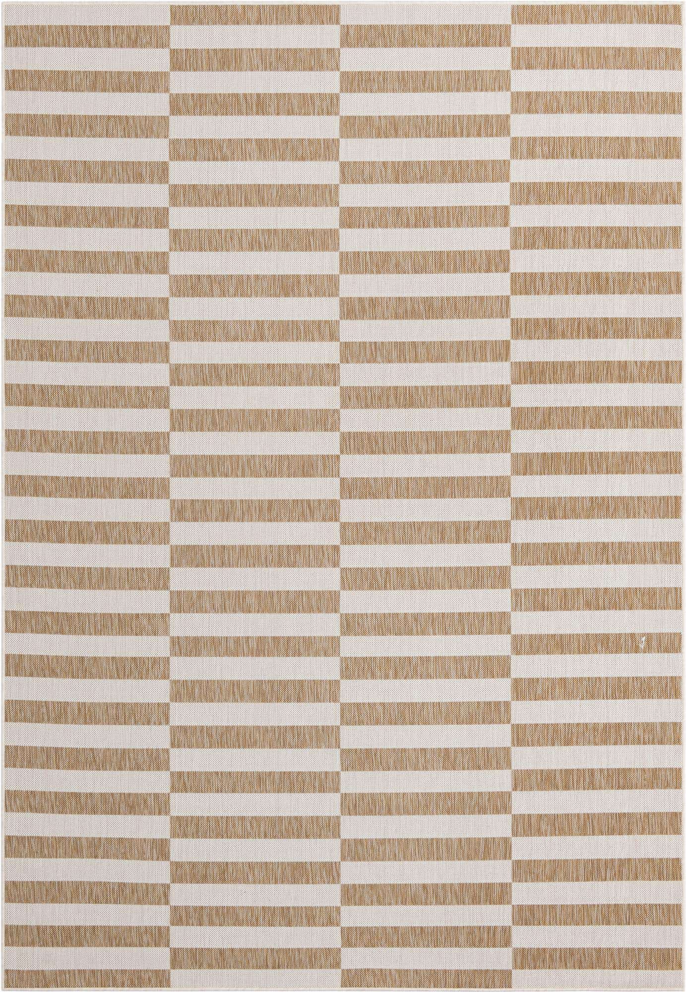 7' x 10' Easy-Clean Striped Indoor / Outdoor Rug
