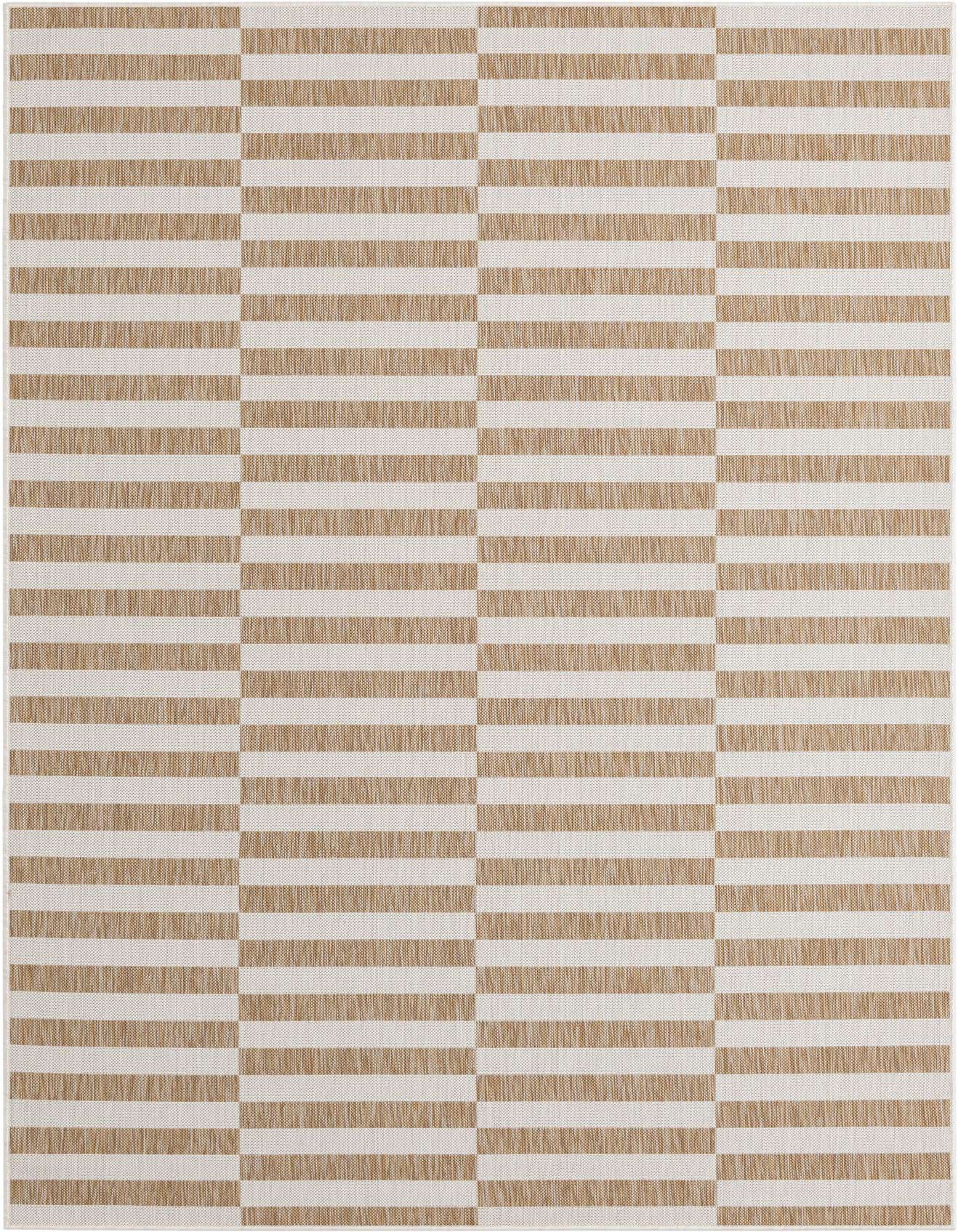 6' x 9' Easy-Clean Striped Indoor / Outdoor Rug