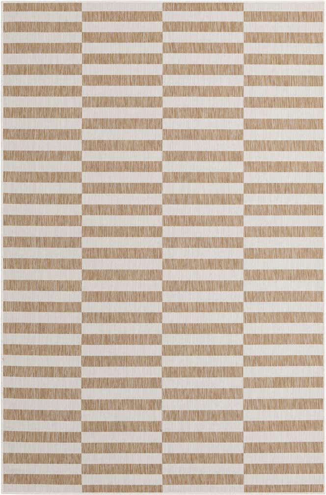 6' x 9' Easy-Clean Striped Indoor / Outdoor Rug