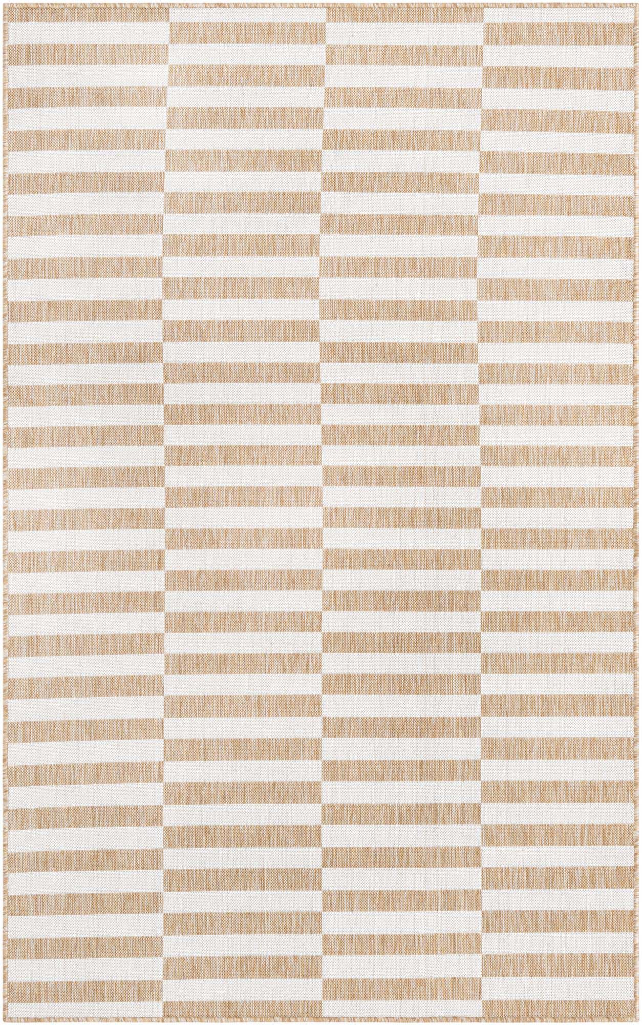 5' 3 x 8' Easy-Clean Striped Indoor / Outdoor Rug