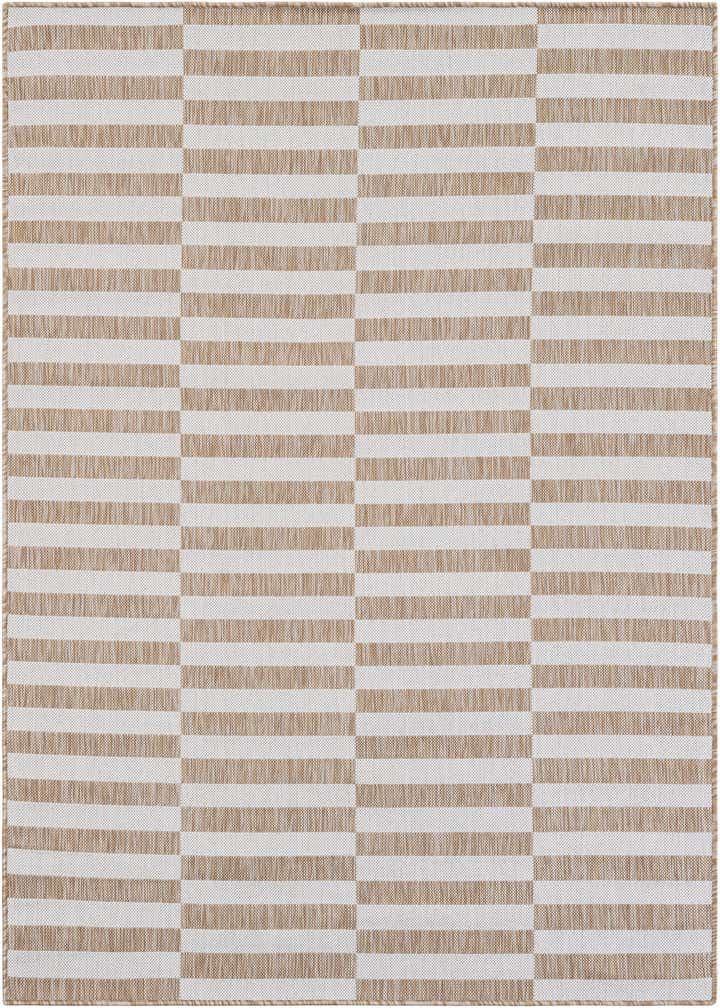 5' 3 x 7' Easy-Clean Striped Indoor / Outdoor Rug