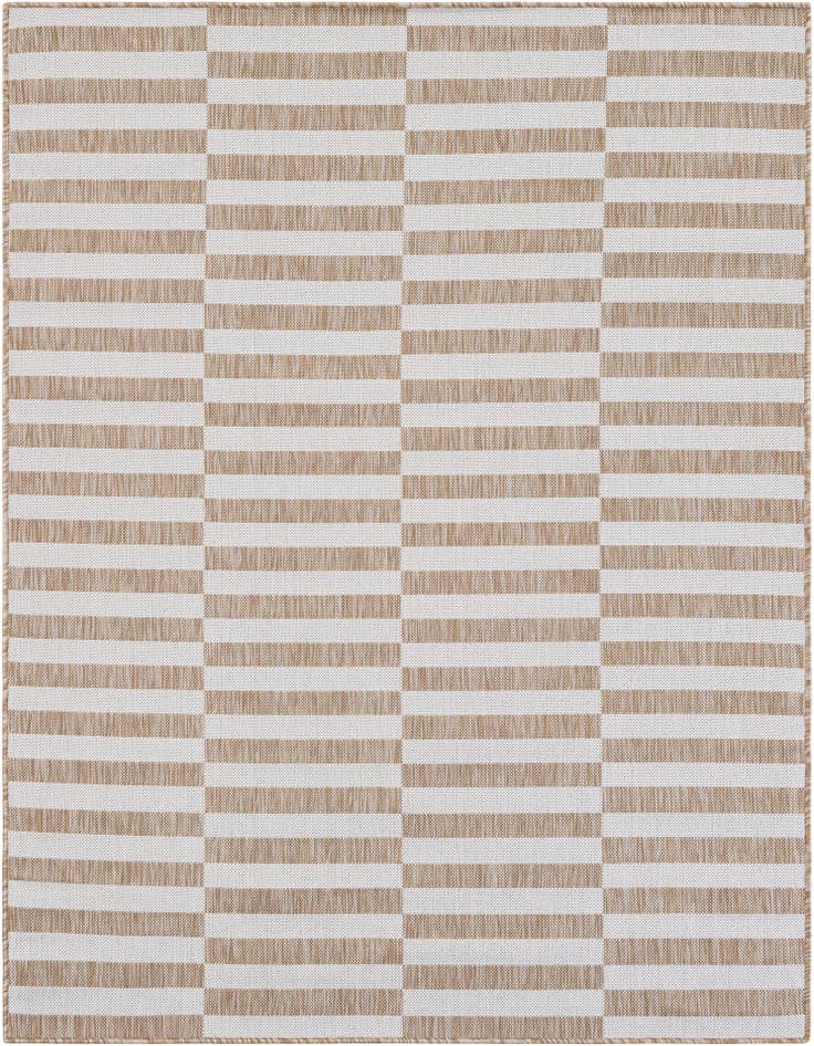 Detail image of 5' 3 x 7' Easy-Clean Striped Indoor / Outdoor Rug