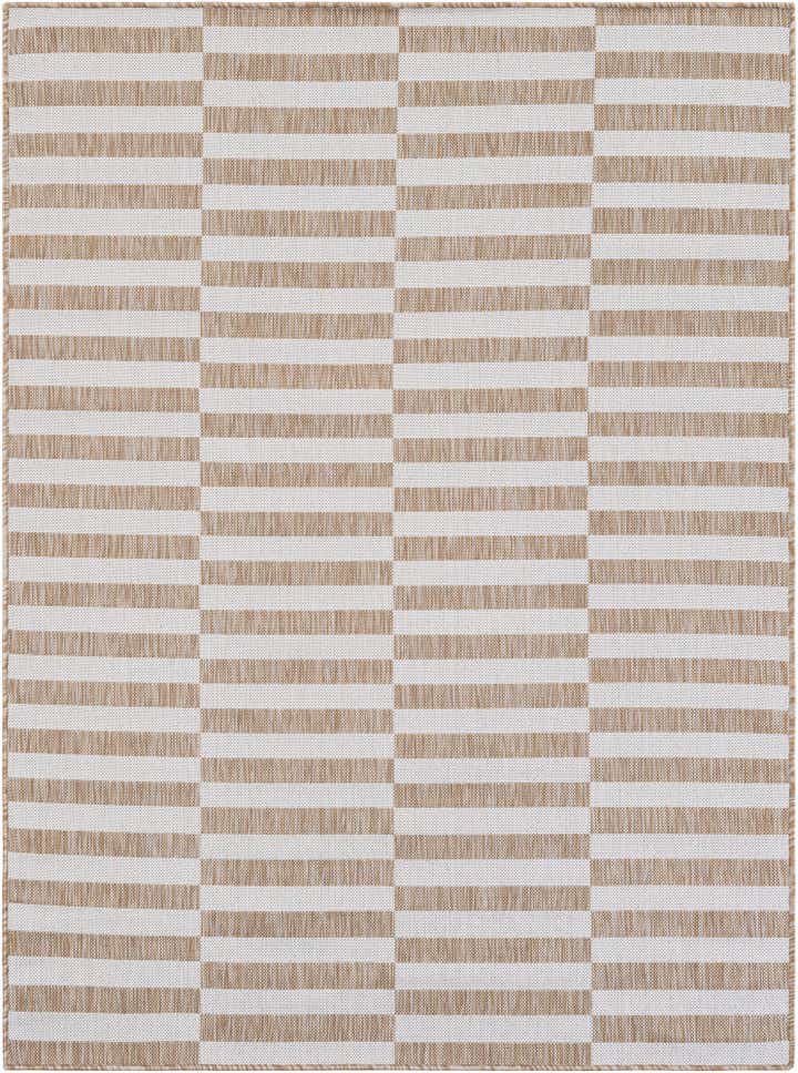 5' 3 x 7' Easy-Clean Striped Indoor / Outdoor Rug