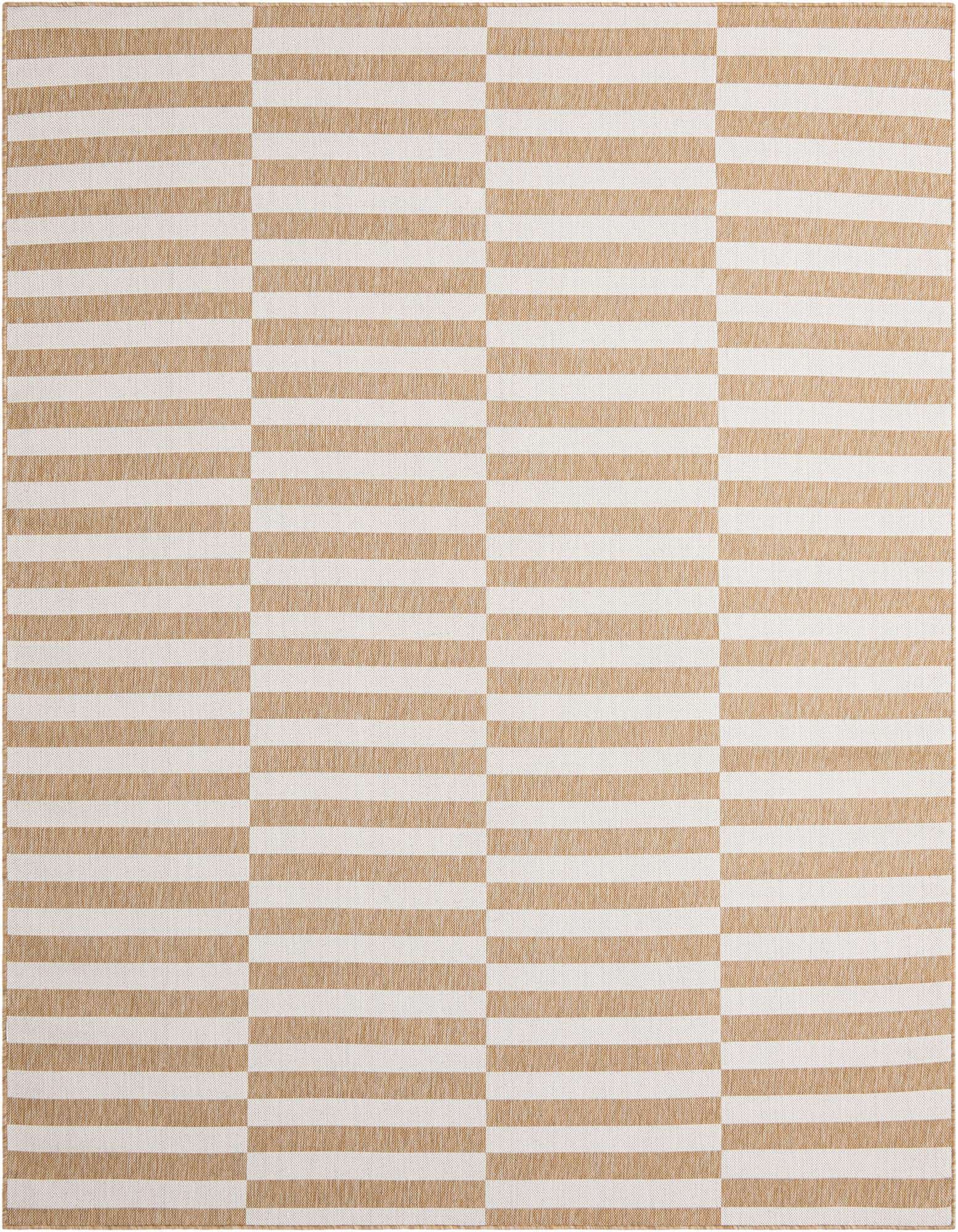 7' 10 x 10' Easy-Clean Striped Indoor / Outdoor Rug