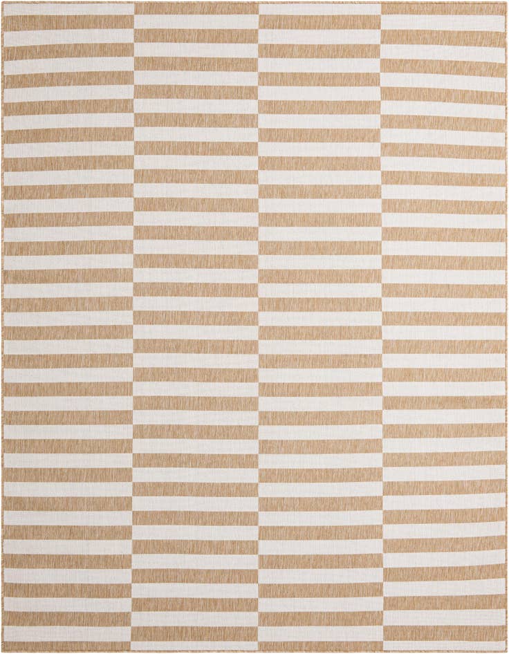 Detail image of 7' 10 x 10' Easy-Clean Striped Indoor / Outdoor Rug