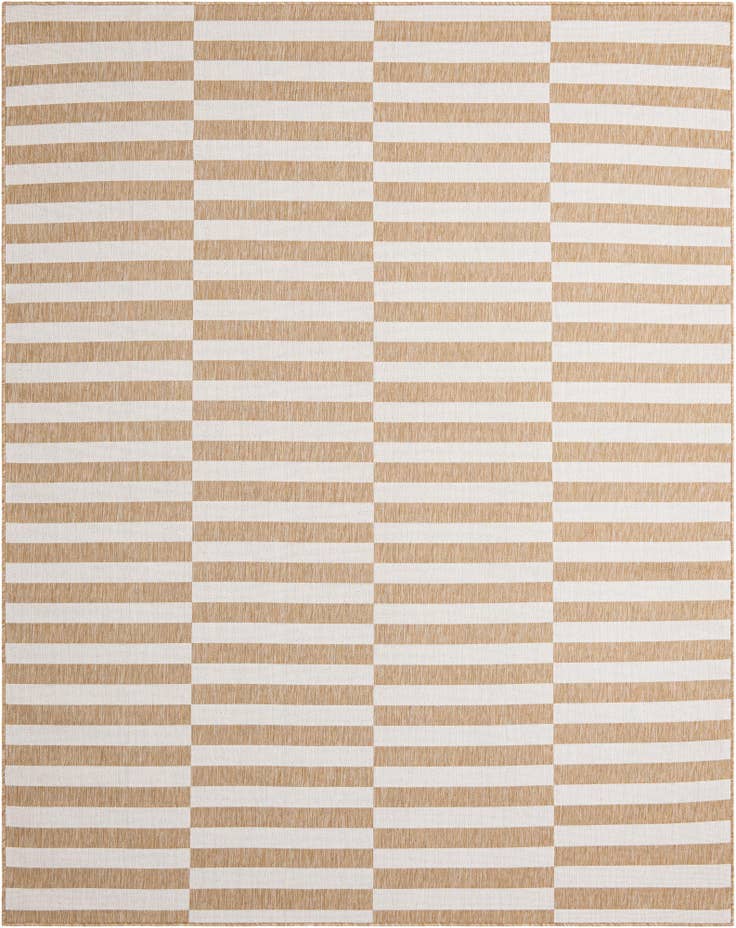 Detail image of 7' 10 x 10' Easy-Clean Striped Indoor / Outdoor Rug