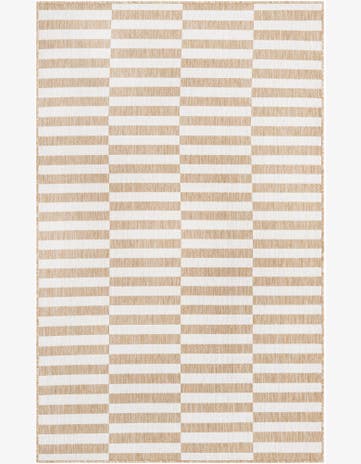 5' 3 x 8' Easy-Clean Striped Indoor / Outdoor Rug