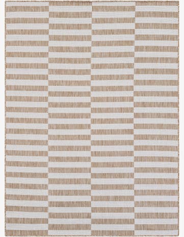 5' 3 x 7' Easy-Clean Striped Indoor / Outdoor Rug
