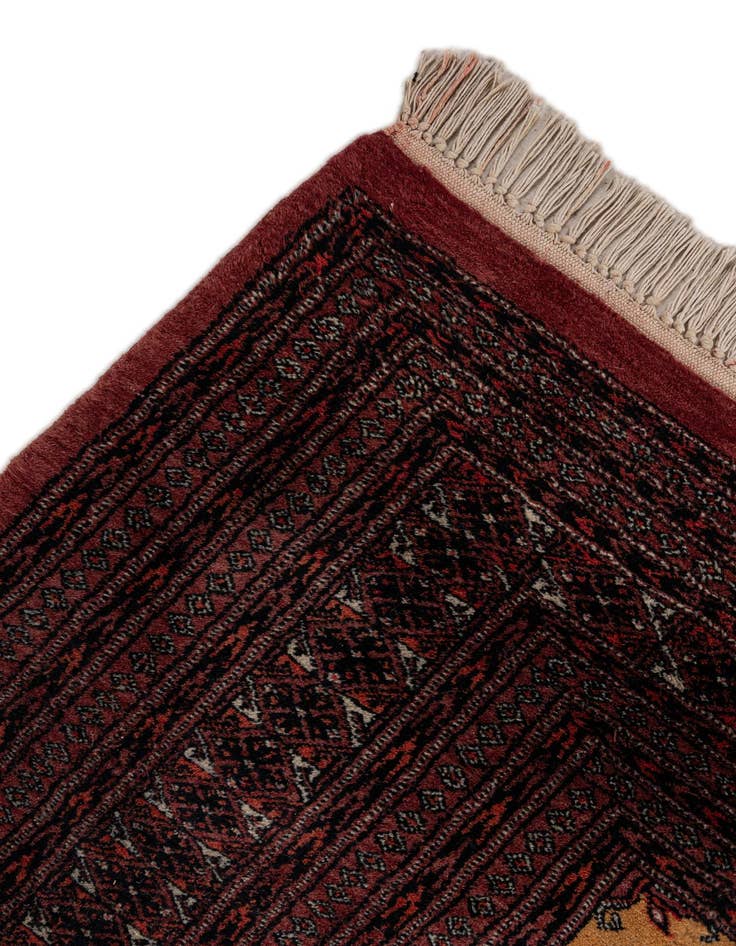Detail image of 5' 3 x 7' 11  Hand Knotted Torkaman Persian Wool Rug
