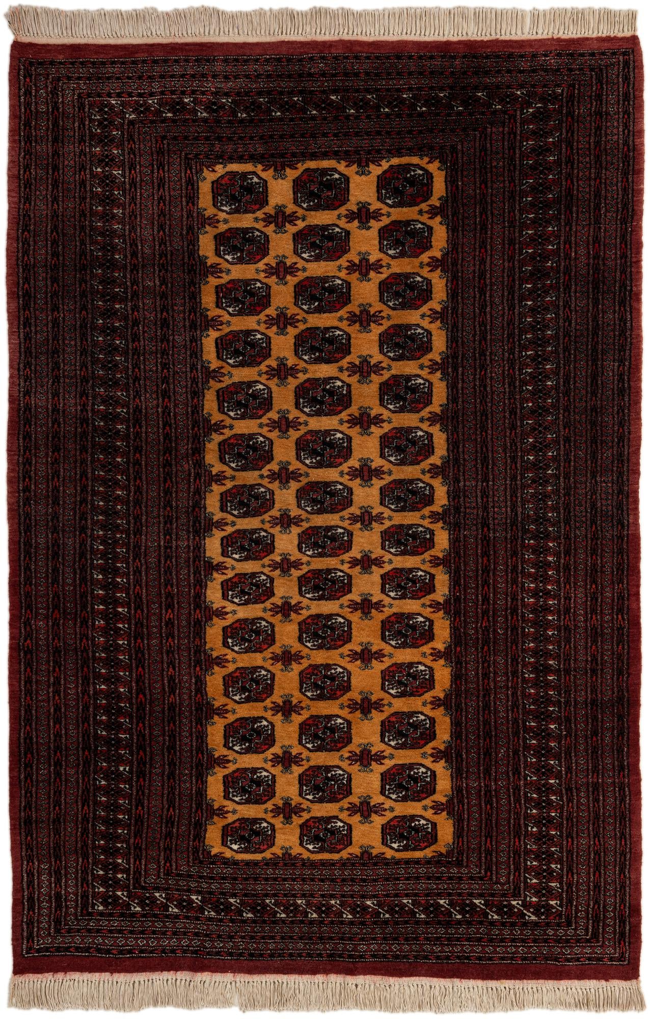 5' 3 x 7' 11 Hand Knotted Torkaman Persian Wool Rug