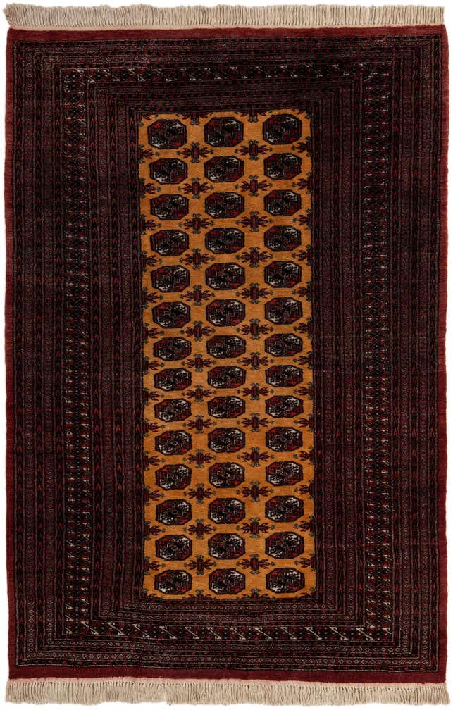 5' 3 x 7' 11 Hand Knotted Torkaman Persian Wool Rug