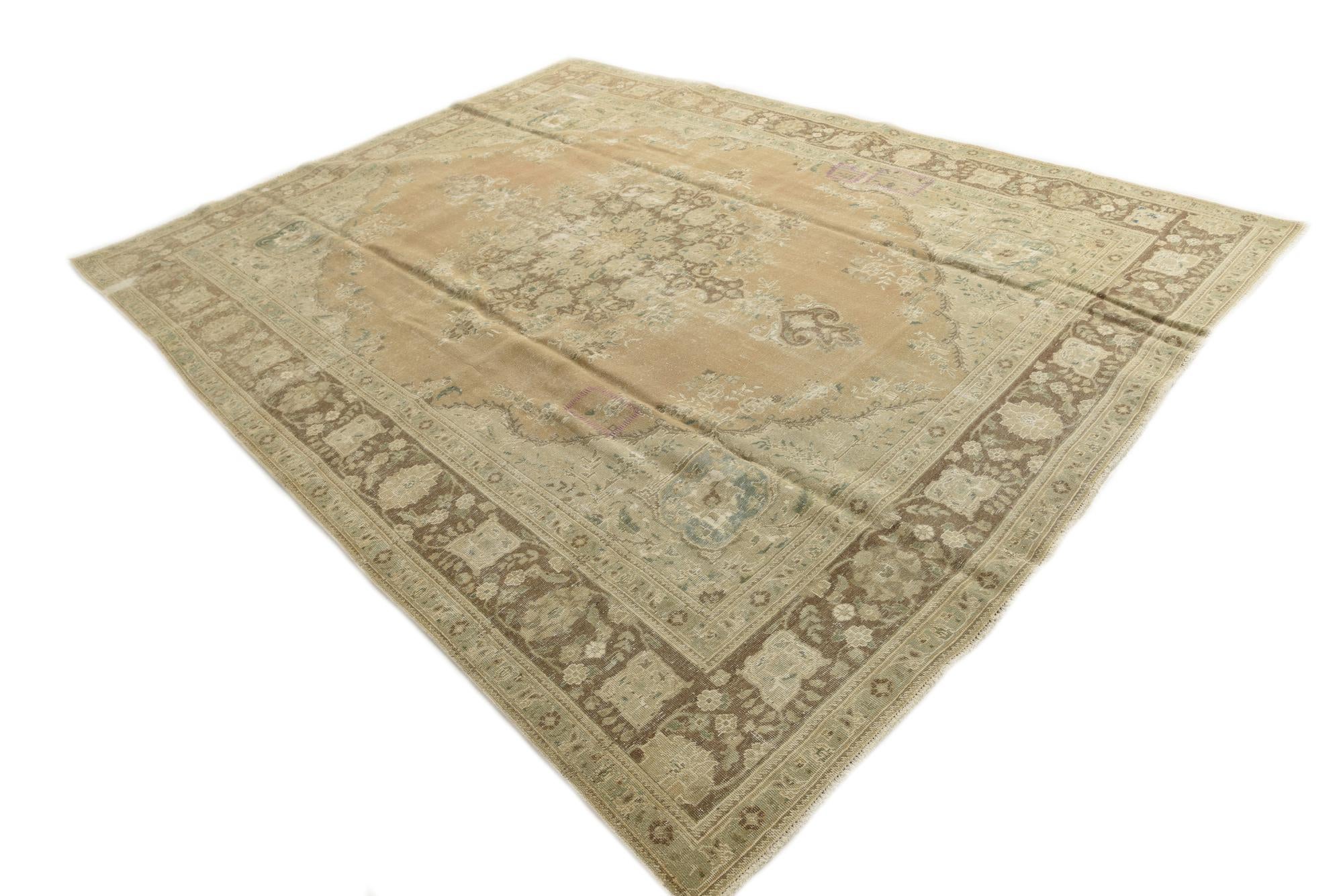 9' 8 x 12' 7 Hand Knotted Ultra Vintage Persian Wool Rug