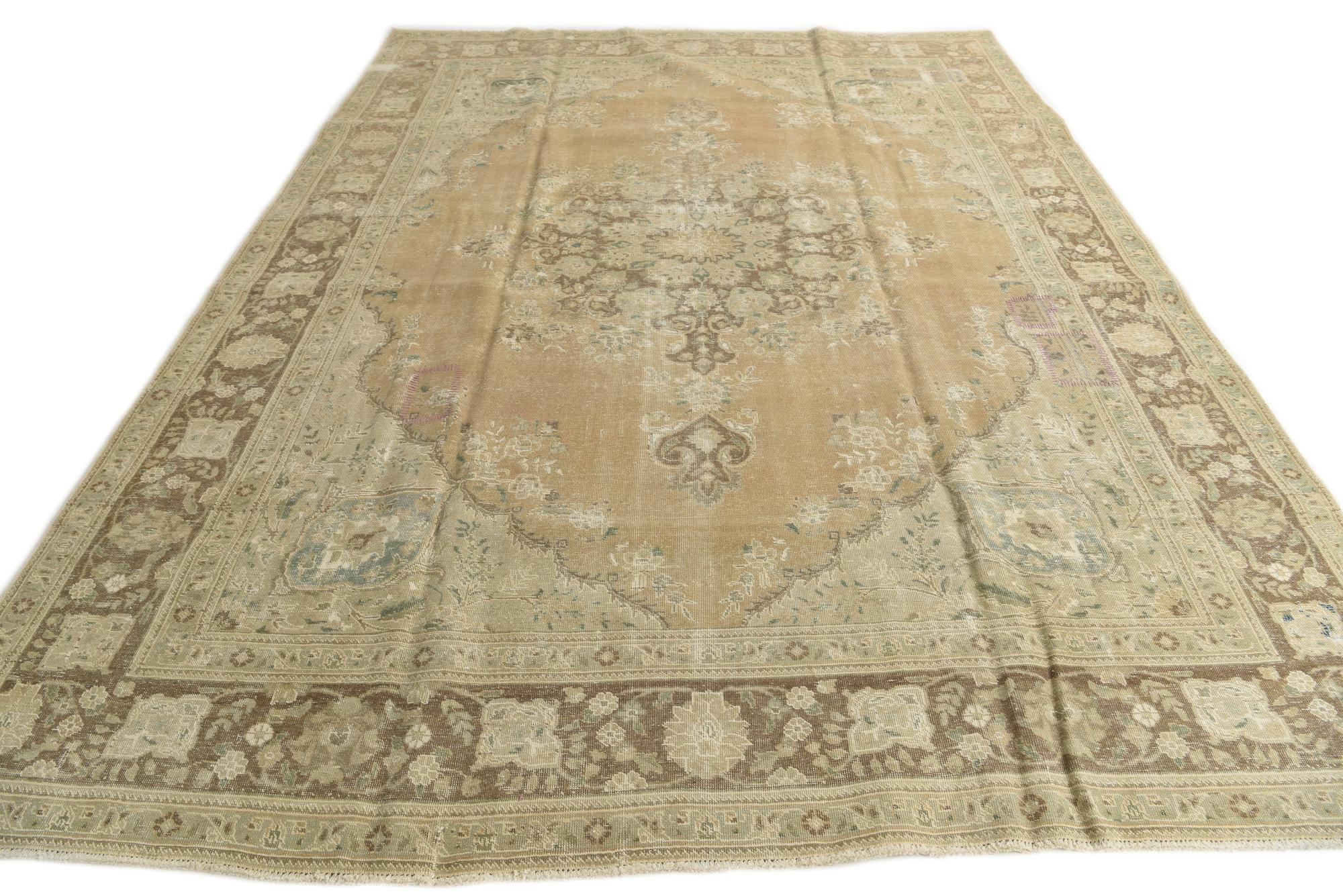 9' 8 x 12' 7 Hand Knotted Ultra Vintage Persian Wool Rug