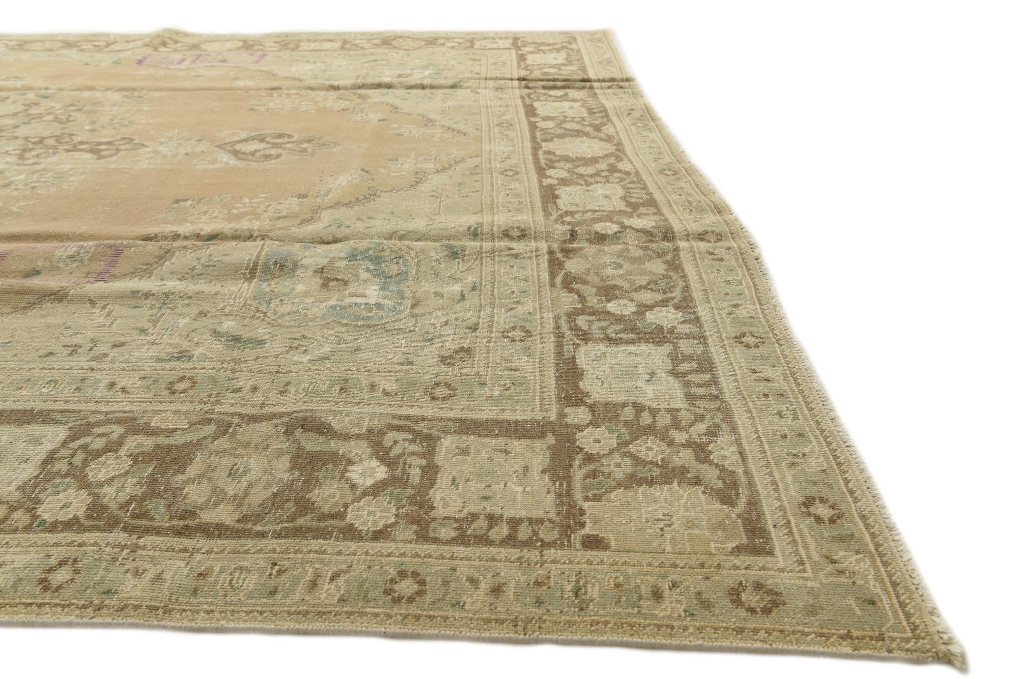 9' 8 x 12' 7 Hand Knotted Ultra Vintage Persian Wool Rug