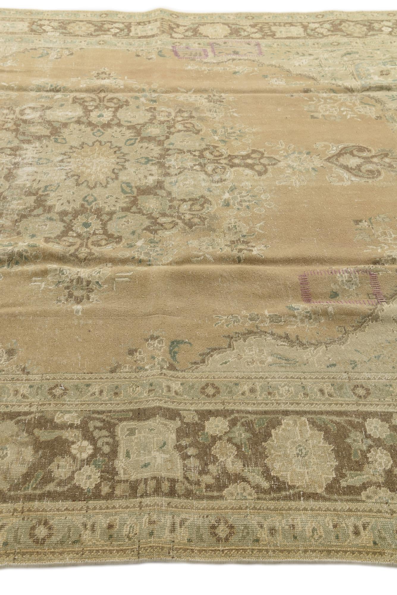 9' 8 x 12' 7 Hand Knotted Ultra Vintage Persian Wool Rug