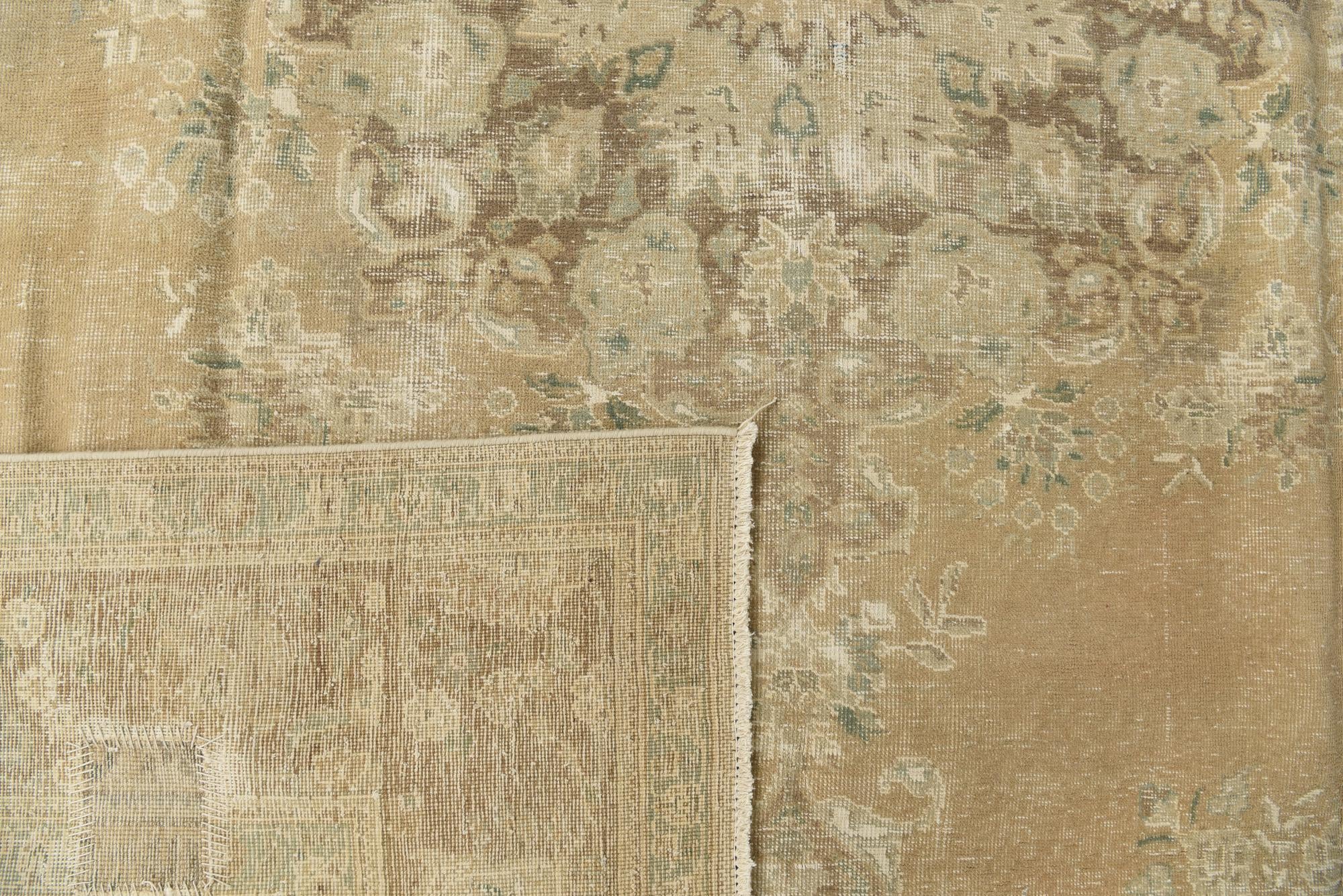 9' 8 x 12' 7 Hand Knotted Ultra Vintage Persian Wool Rug