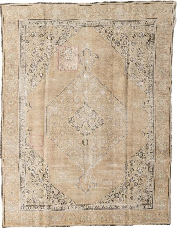 Detail image of 7' 8 x 10' 10 Hand Knotted Ultra Vintage Persian Wool Rug