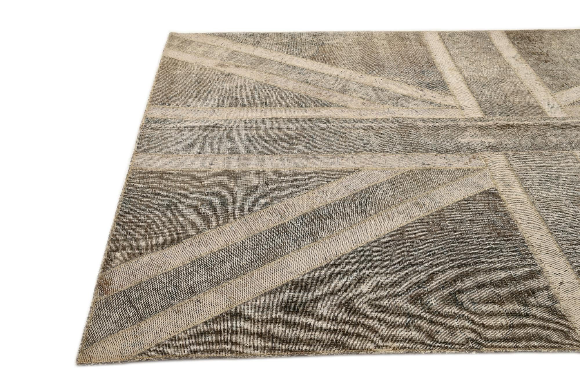 6' 8 x 9' 10 Hand Knotted Ultra Vintage Persian Wool Rug