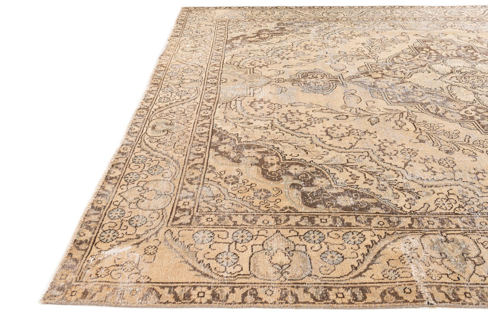 10' x 11' 9 Hand Knotted Ultra Vintage Persian Wool Rug