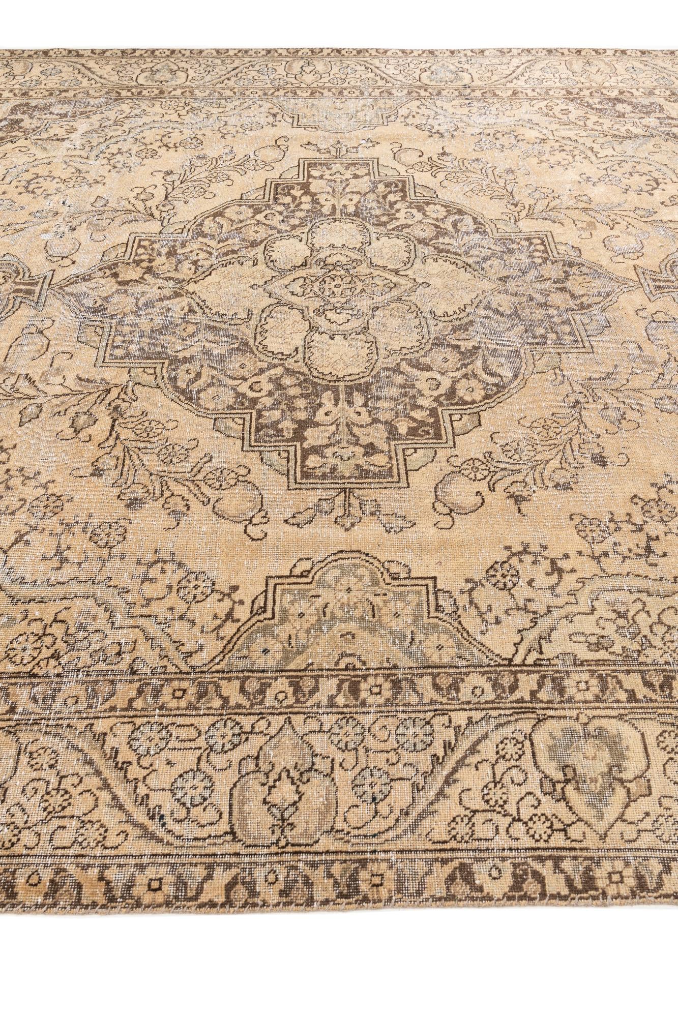 10' x 11' 9 Hand Knotted Ultra Vintage Persian Wool Rug