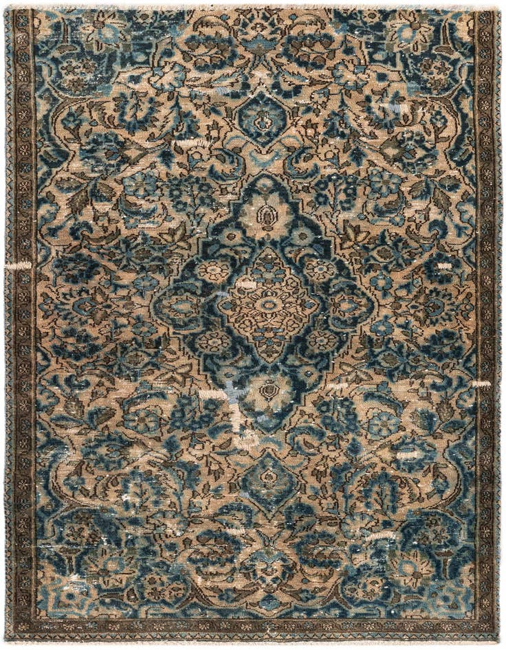 Detail image of 2' 10 x 5' Hand Knotted Ultra Vintage Persian Wool Rug
