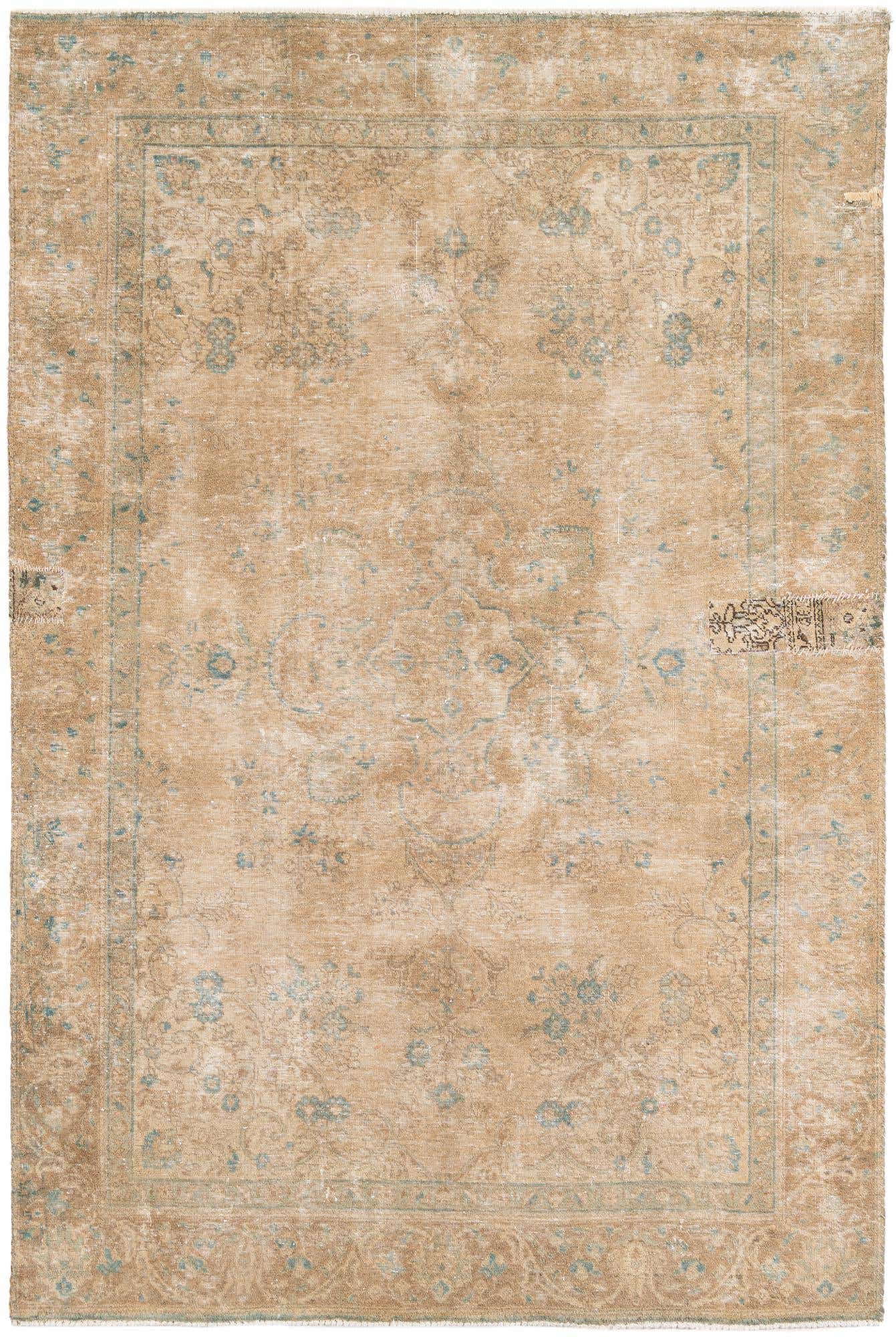 6' 1 x 9' 3 Hand Knotted Ultra Vintage Persian Wool Rug