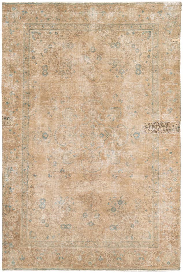 Detail image of 6' 1 x 9' 3 Hand Knotted Ultra Vintage Persian Wool Rug