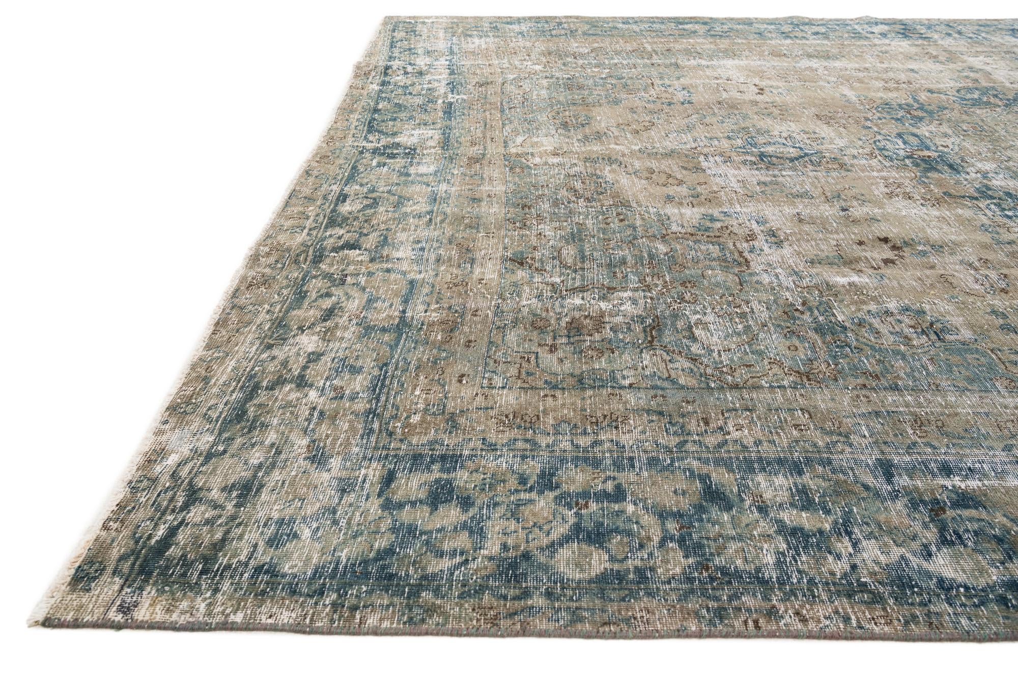 9' x 12' 3 Hand Knotted Ultra Vintage Persian Wool Rug