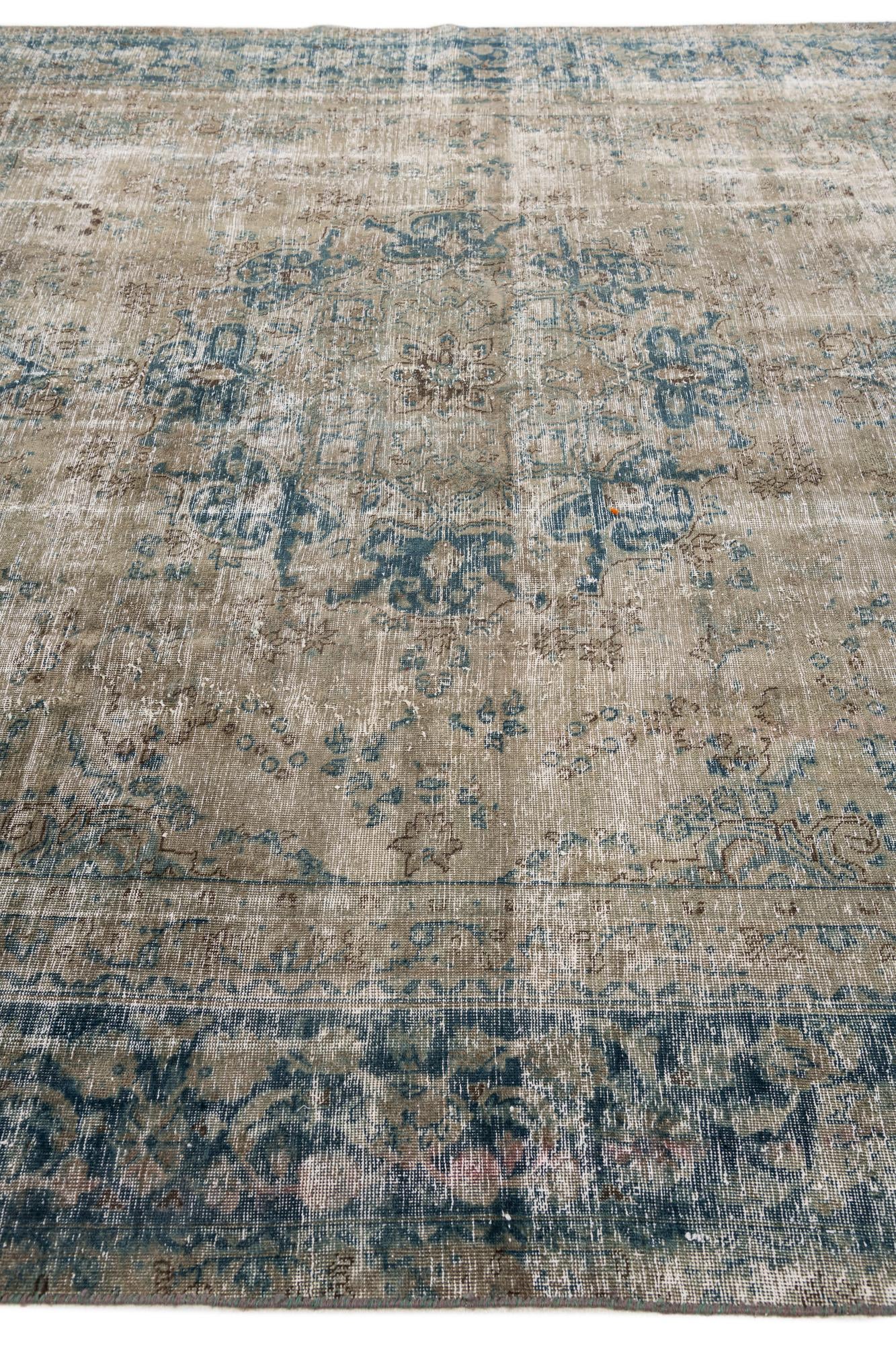 9' x 12' 3 Hand Knotted Ultra Vintage Persian Wool Rug