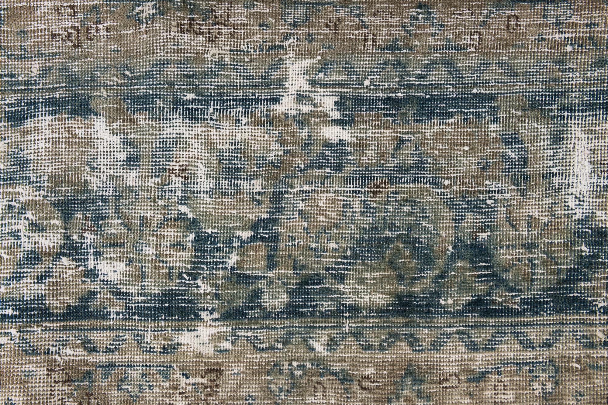 9' x 12' 3 Hand Knotted Ultra Vintage Persian Wool Rug