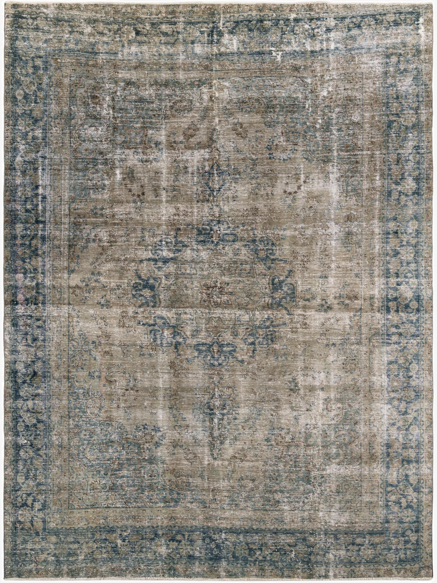 9' x 12' 3  Hand Knotted Ultra Vintage Persian Wool Rug