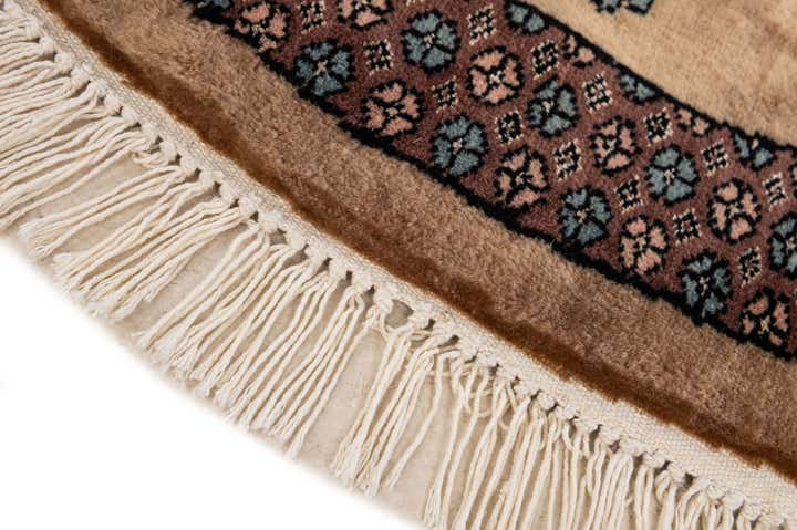 3' 2 x 3' 2 Hand Knotted Bokhara Oriental Wool Round Rug