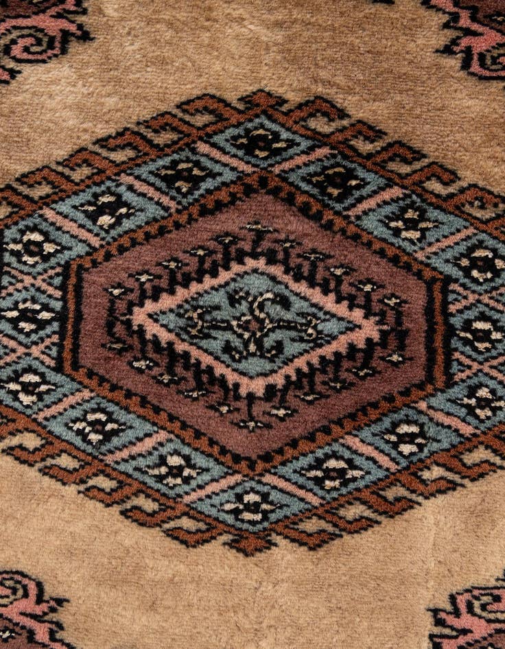 Detail image of 3' 2 x 3' 2  Hand Knotted Bokhara Oriental Wool Round Rug