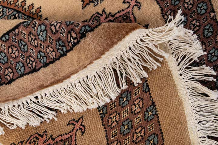 3' 2 x 3' 2 Hand Knotted Bokhara Oriental Wool Round Rug