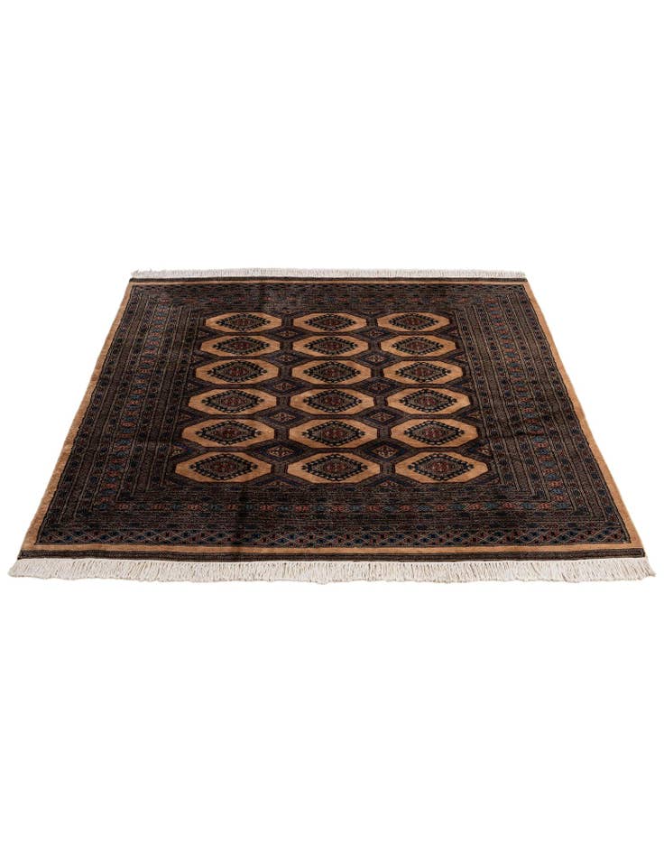 Detail image of 5' 10 x 6' 2 Hand Knotted Bokhara Oriental Wool Round Rug