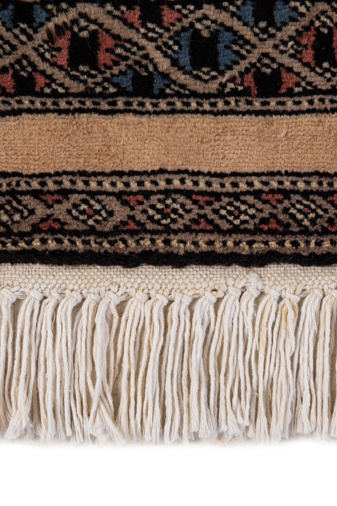 5' 10 x 6' 2 Hand Knotted Bokhara Oriental Wool Round Rug