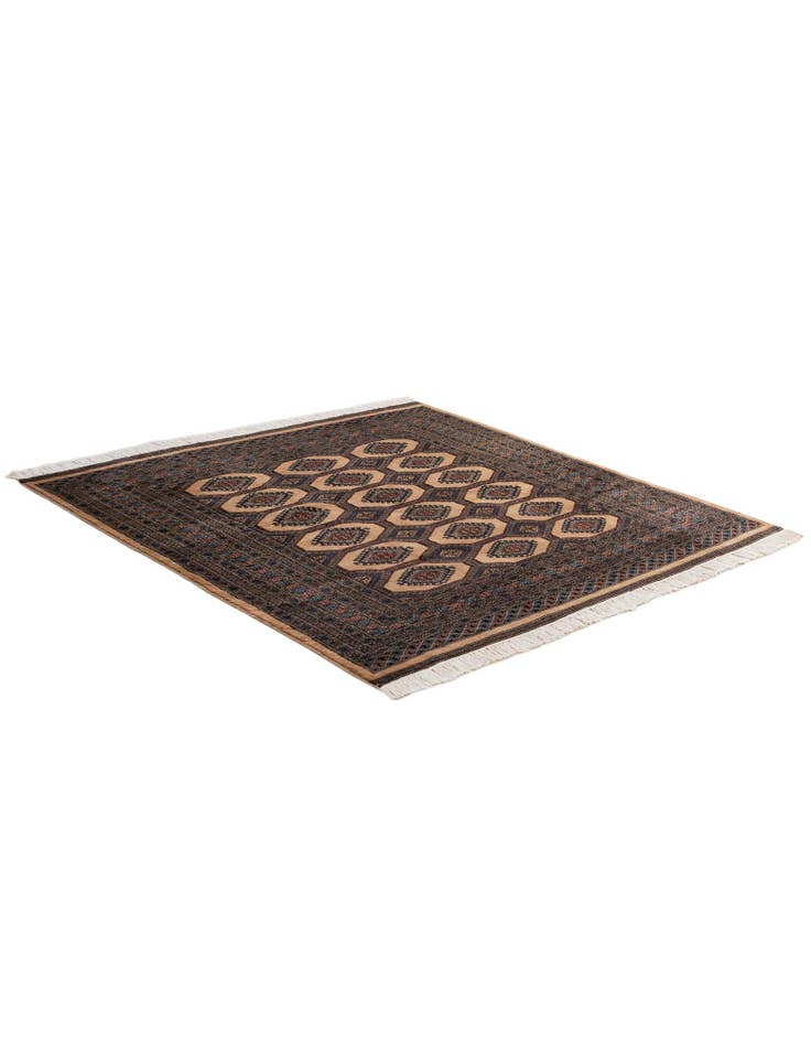Detail image of 5' 10 x 6' 2 Hand Knotted Bokhara Oriental Wool Round Rug
