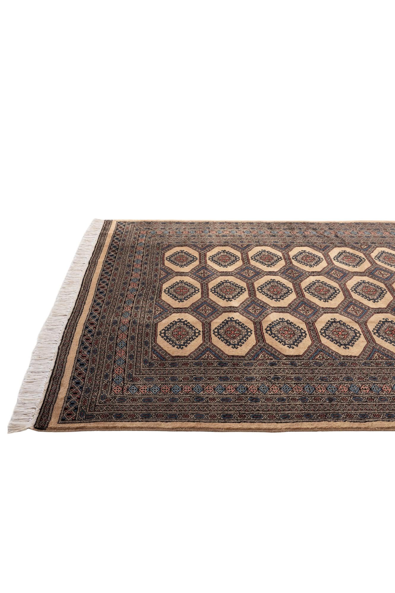 5' 10 x 6' 2 Hand Knotted Bokhara Oriental Wool Round Rug