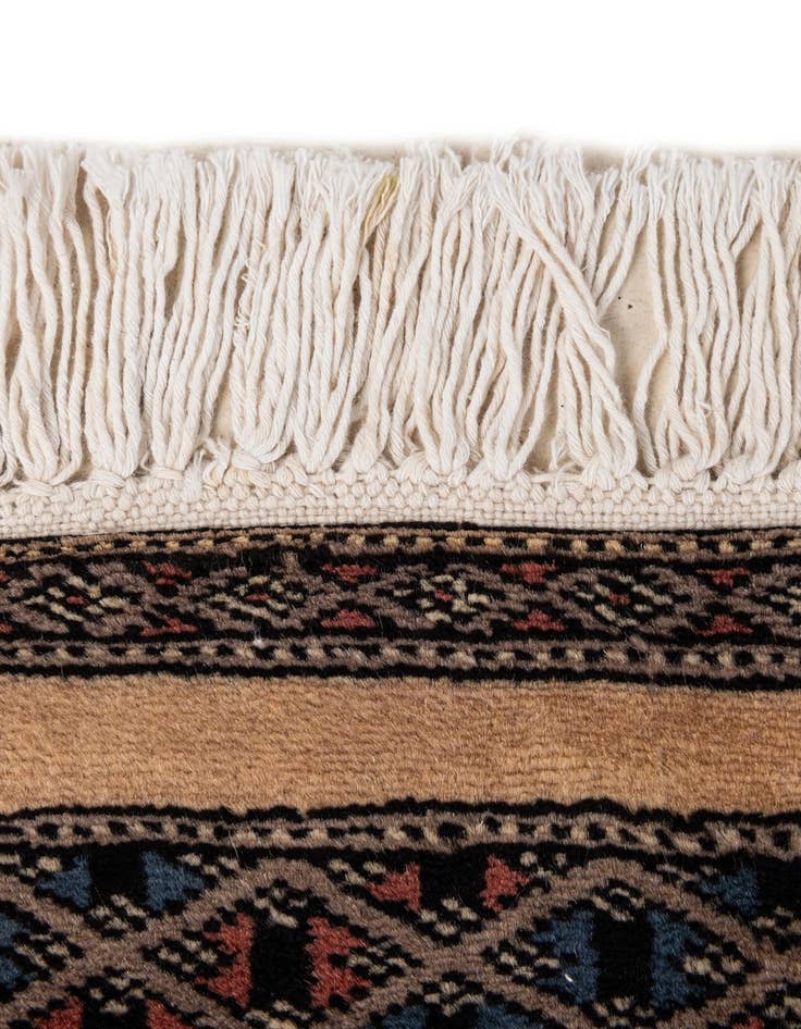 Detail image of 5' 10 x 6' 2  Hand Knotted Bokhara Oriental Wool Round Rug
